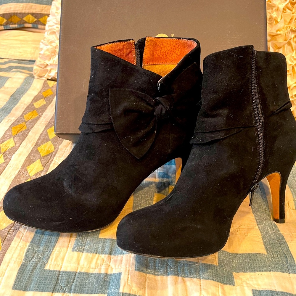 Corso Como Black Suede Heeled Ankle Boots